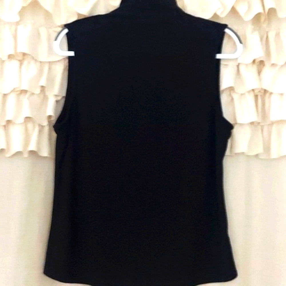 Elie Tahari Ribbed Pull-over mock sleeveless knit sweater Sz XL